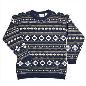 BRASS PLUM NORDSTROM Vintage 80s/90s Shetland Wool Nordic Crewneck Sweater Sz M